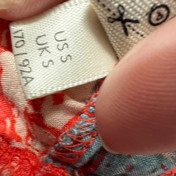 Free People Intimately Small heat wave maxi dress red Blue Asymmetric Hem - Picture 9 of 10